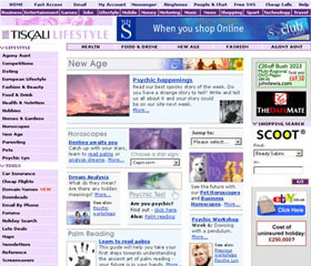 Tiscali Lifestyle New Age Page